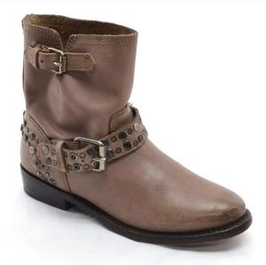 Ash  moto ankle boots studded video Taupe buckle size 9 Hand made